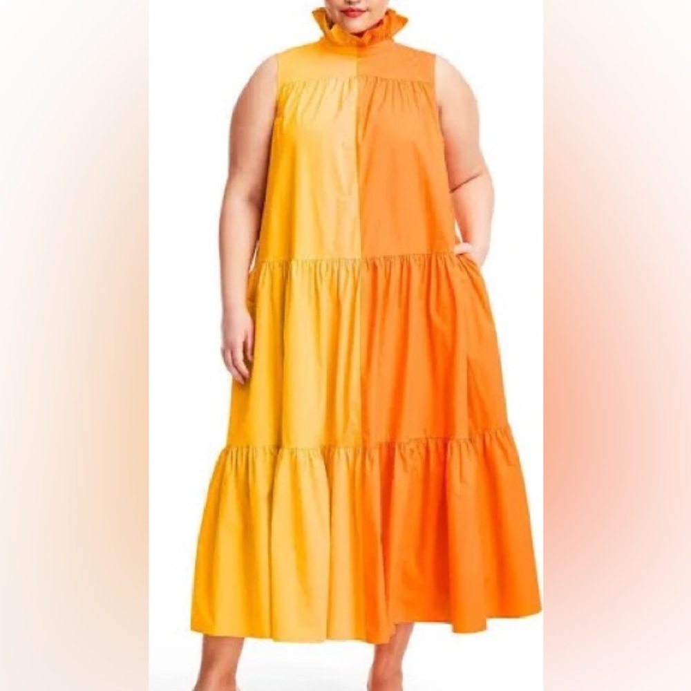 Christopher John Rogers Target Sleeveless Ruffle Two-Tone Tiered Dress